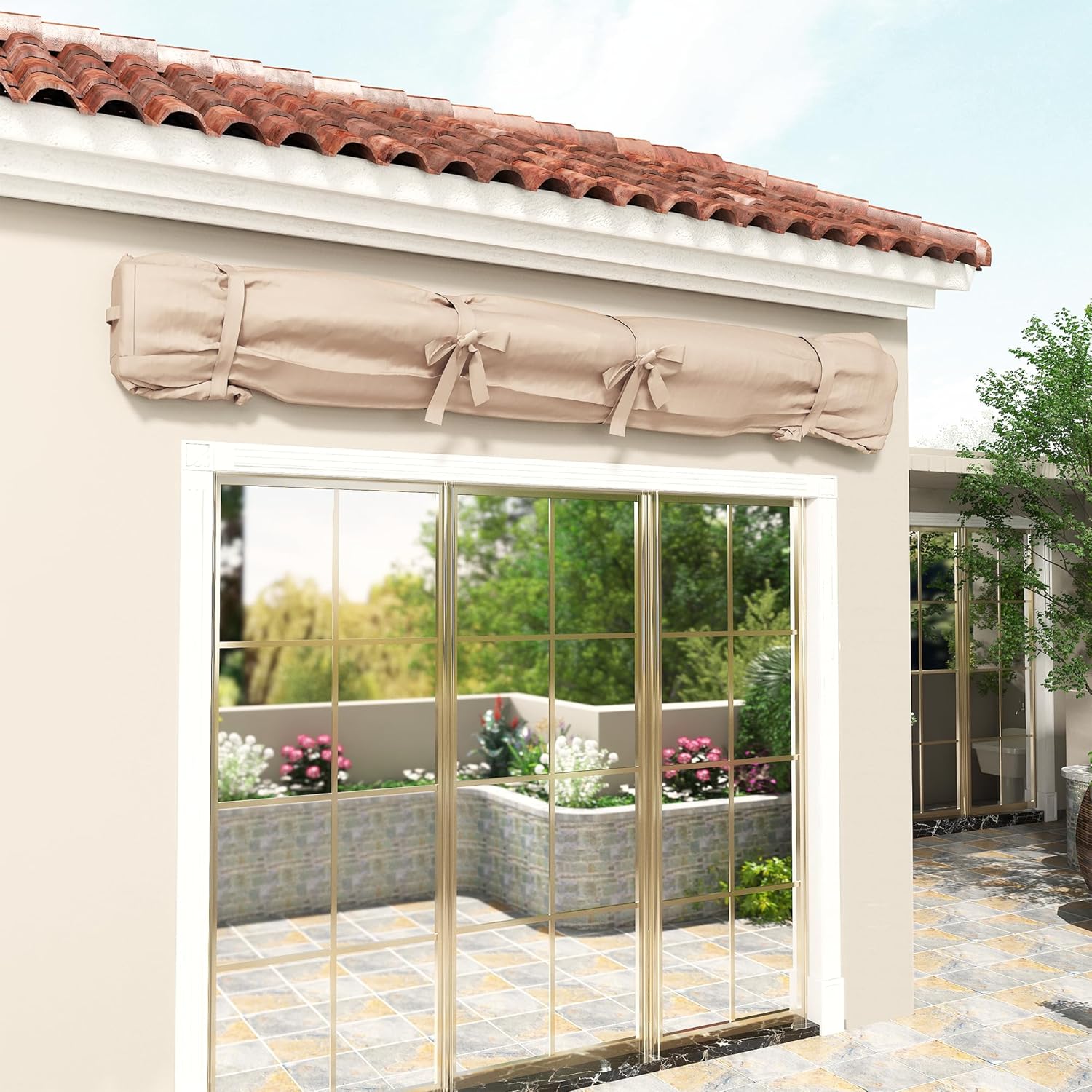 YODOLLA  Storage Bag for 10' Wide Awnings for Patio,Beige