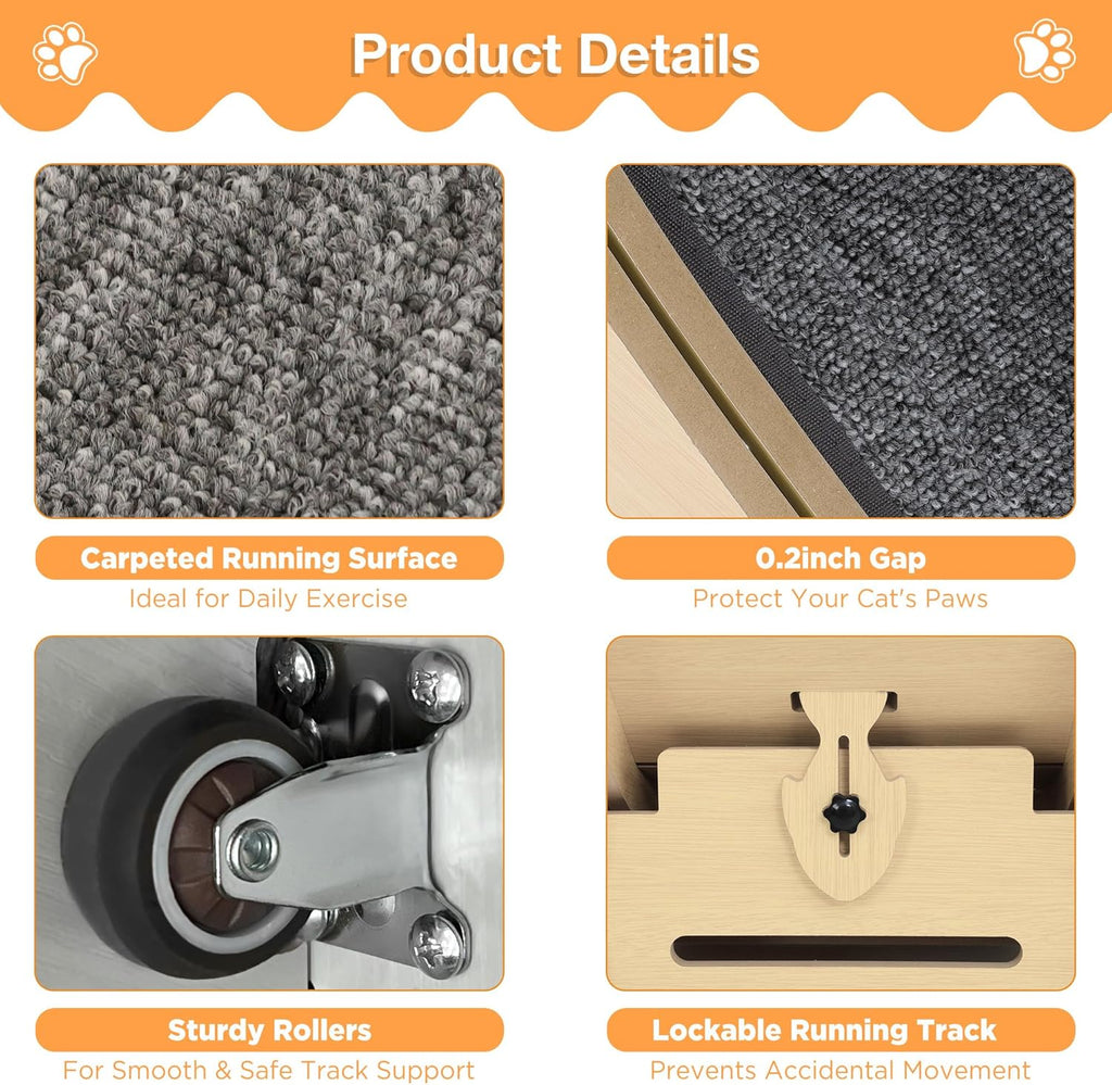 YODOLLA 39.3” Cat Wheel for Indoor Cats, Natural