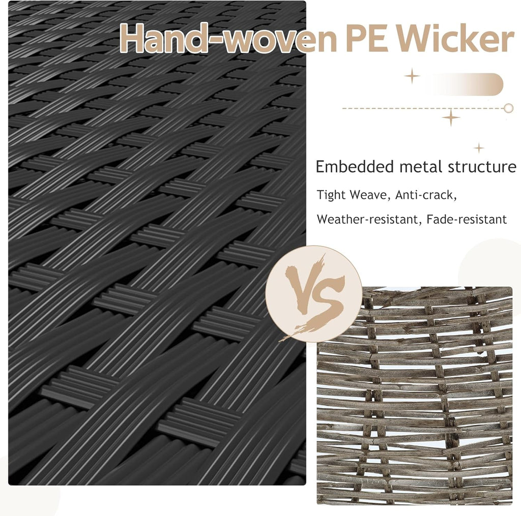 YODOLLA 7 PCS Outdoor Patio Furniture Sets with 2 Storage Boxes, Black & Beigebest