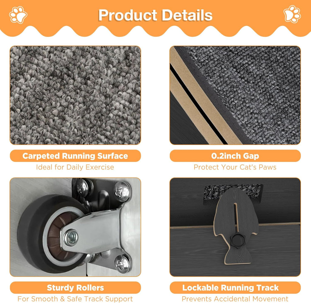 YODOLLA 39.3” Cat Wheel for Indoor Cats, Black