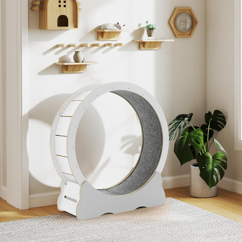 YODOLLA 43.3” Cat Exercise Running Wheel, White