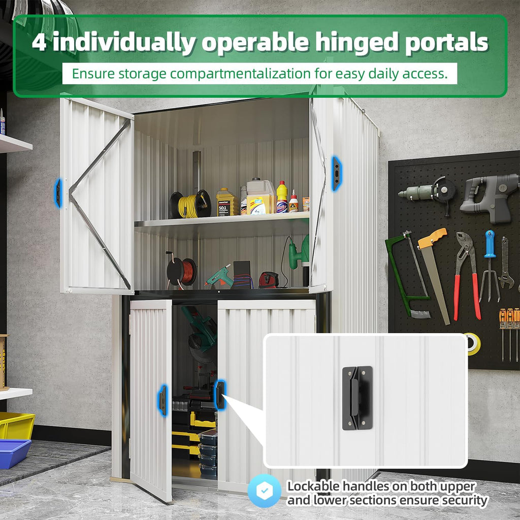 YODOLLA Outdoor Cabinet Outdoor Storage Cabinet, Whitebest