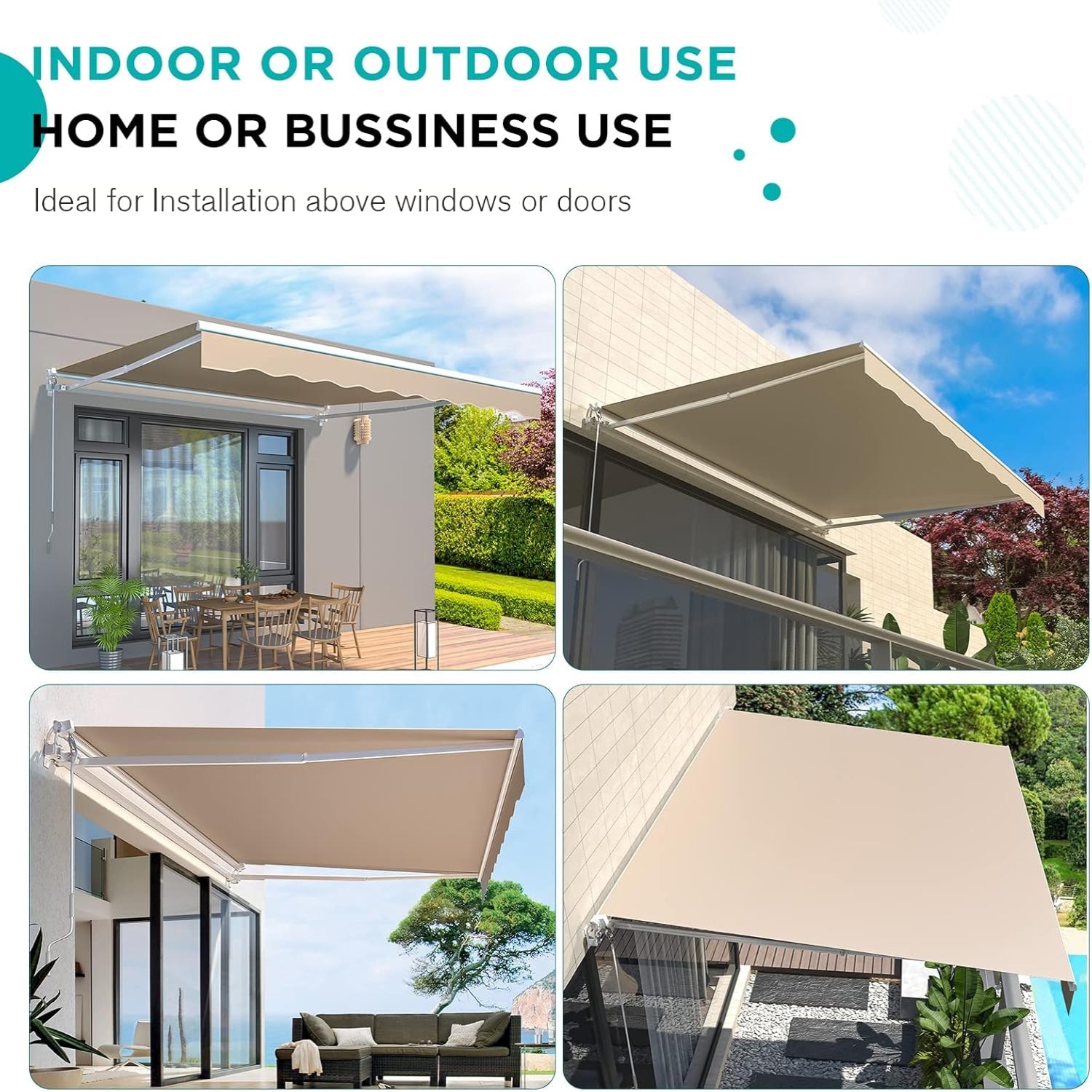 YODOLLA 13'x8' Retractable Awning Cover Sun Shade Shelter