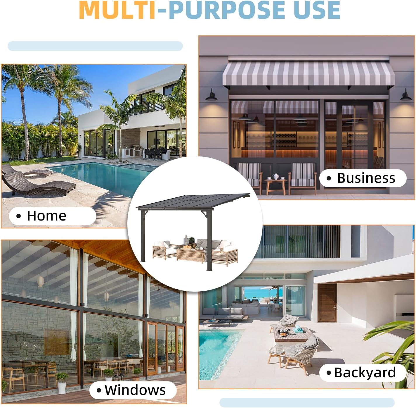 YODOLLA Adjustable Height Outdoor Gazebo Pergola for Patiobest