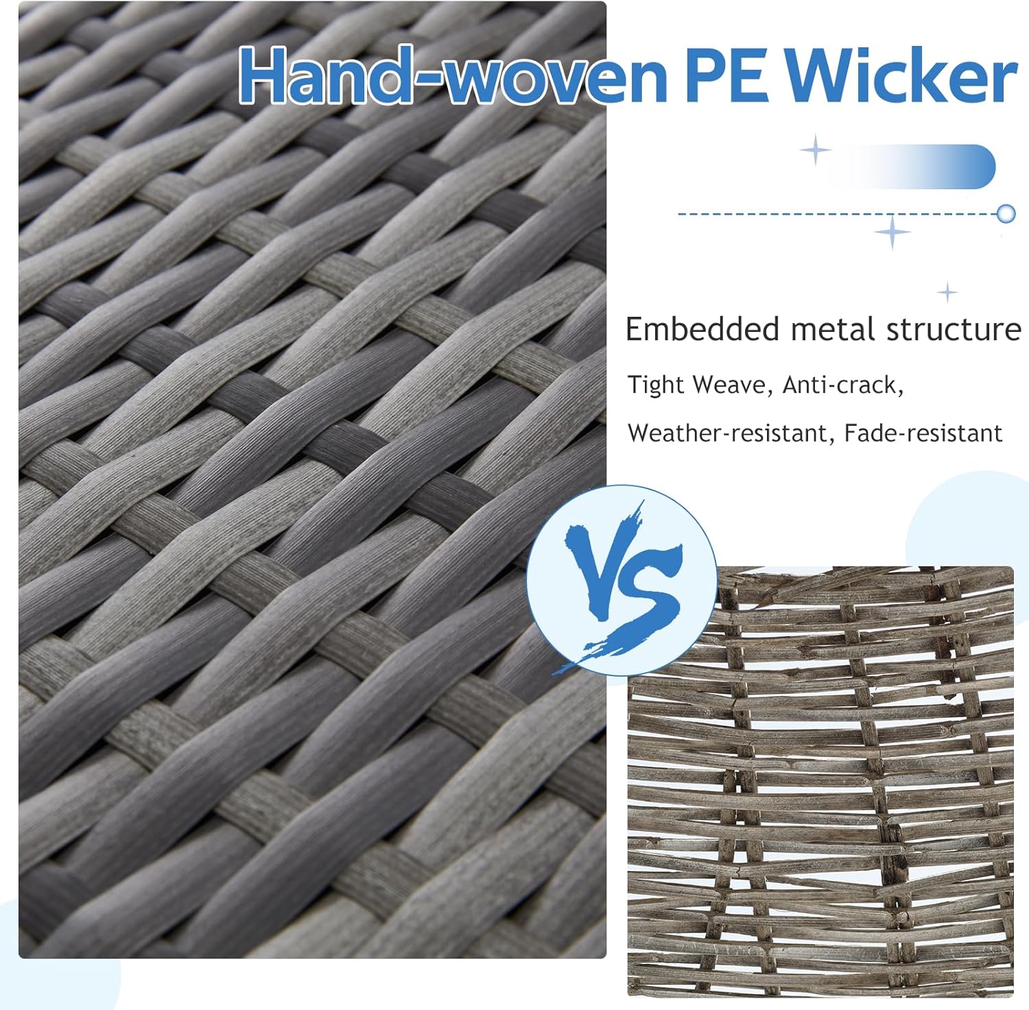 YODOLLA 7 Pieces Patio Furniture with Two Storage Boxes, Grey & Dark Bluebest