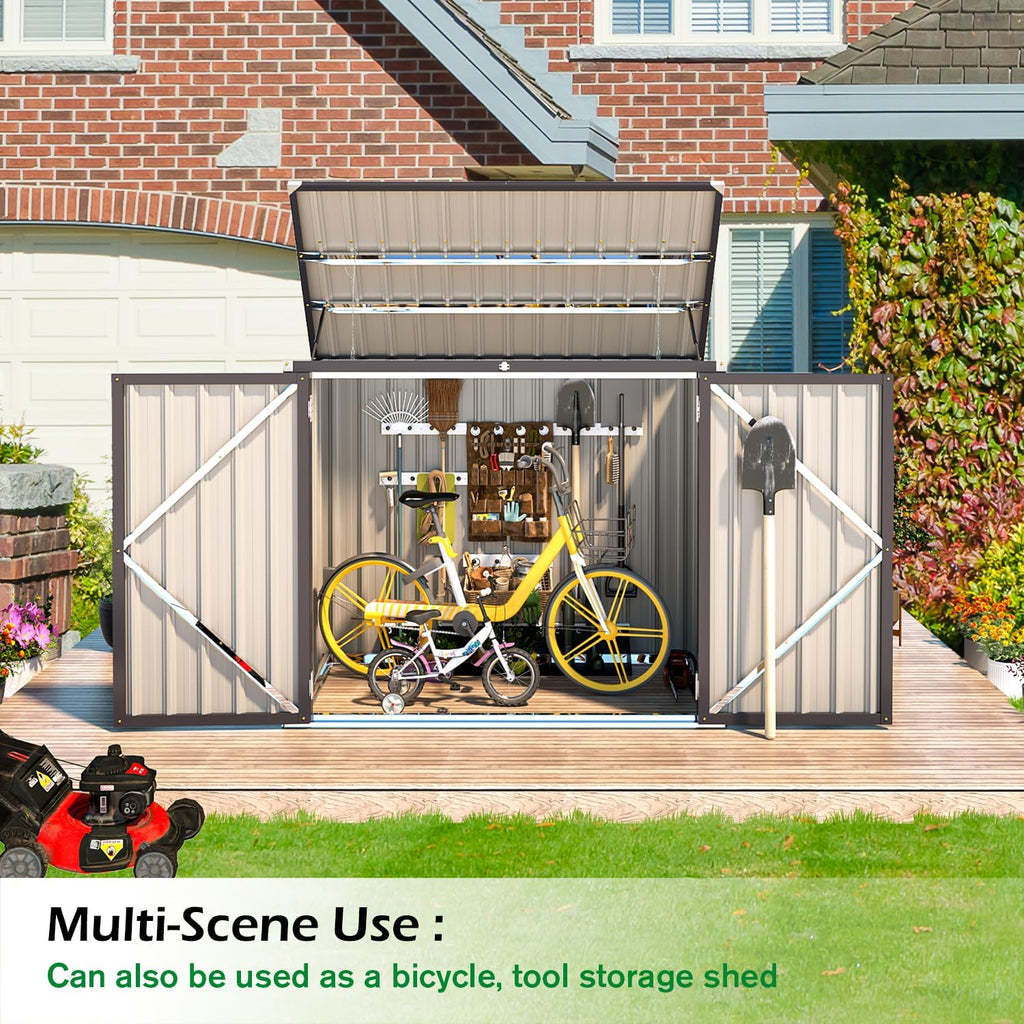 YODOLLA 46 Cu.Ft Outdoor Horizontal Storage Shed, Dark Greybest