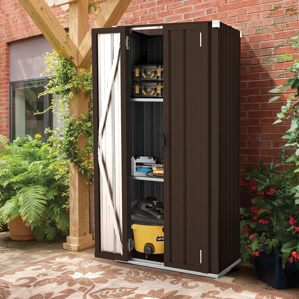 YODOLLA Vertical Garden Storage Shed, Brown