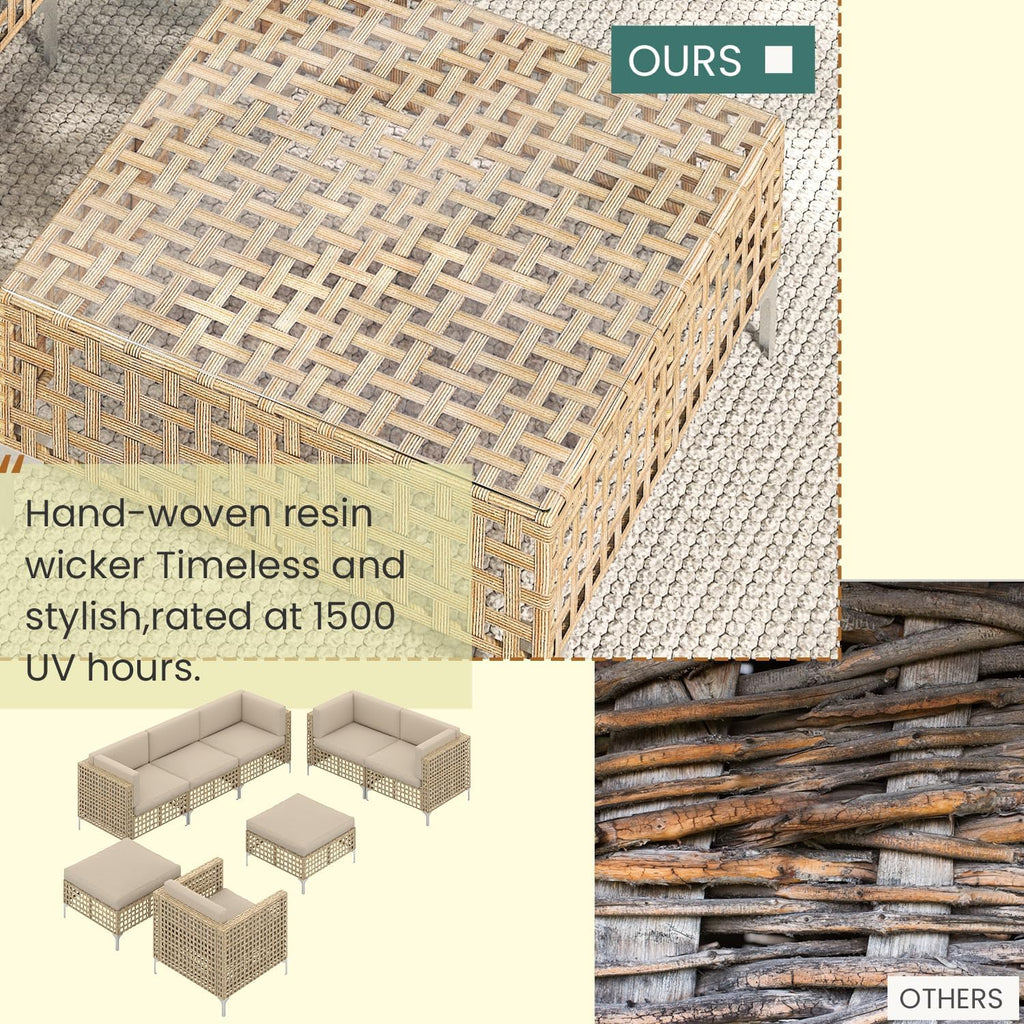 YODOLLA 8 Pieces Outdoor Wicker Patio Furniture Sofa