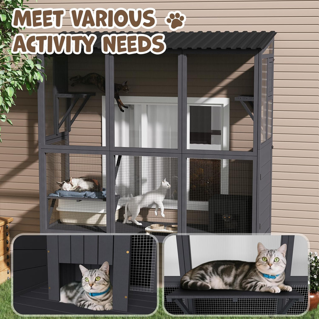 YODOLLA Catio Outdoor Cat Enclosure with Window Access