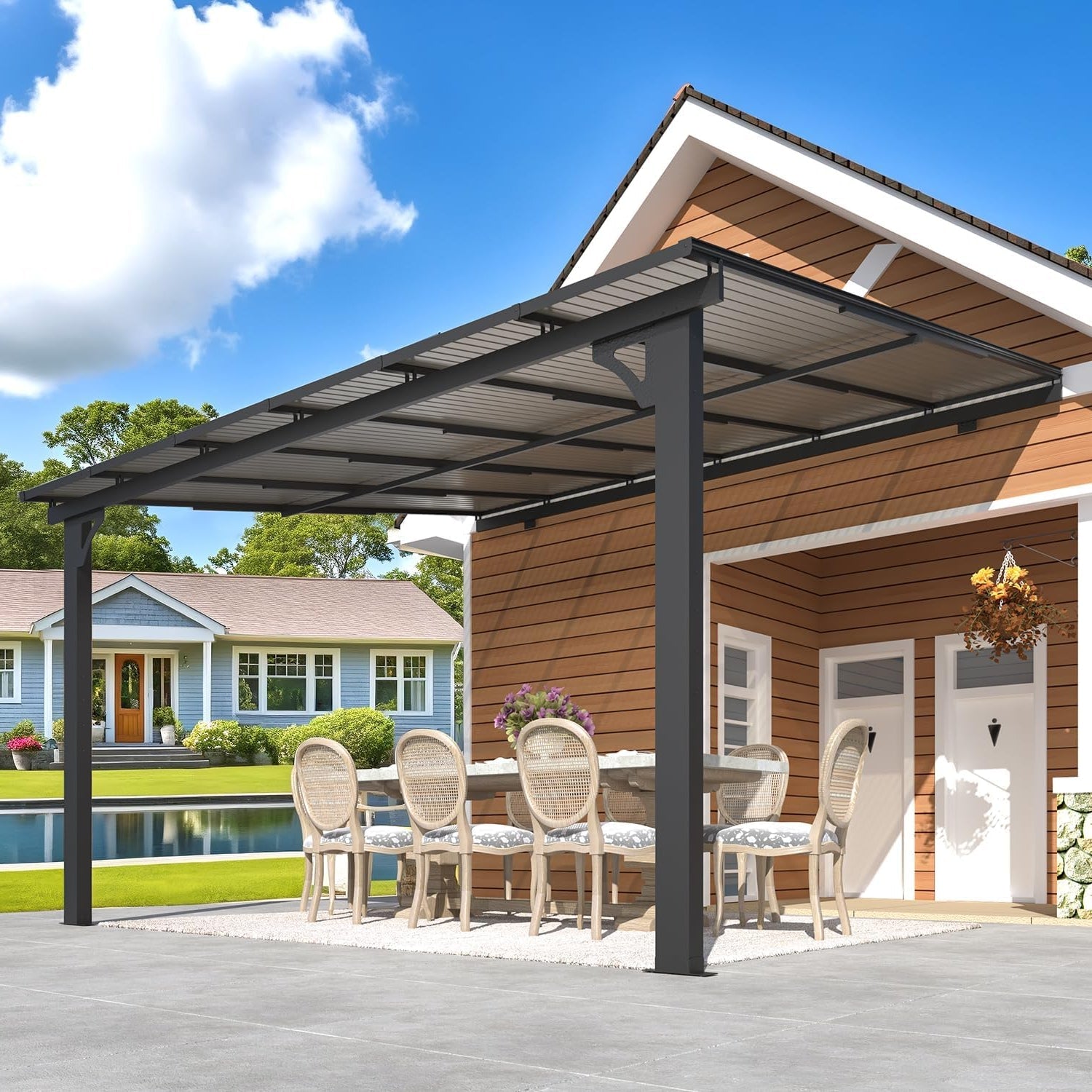 YODOLLA 10' × 10’ Adjustable Height Outdoor Gazebo Pergola for Patio