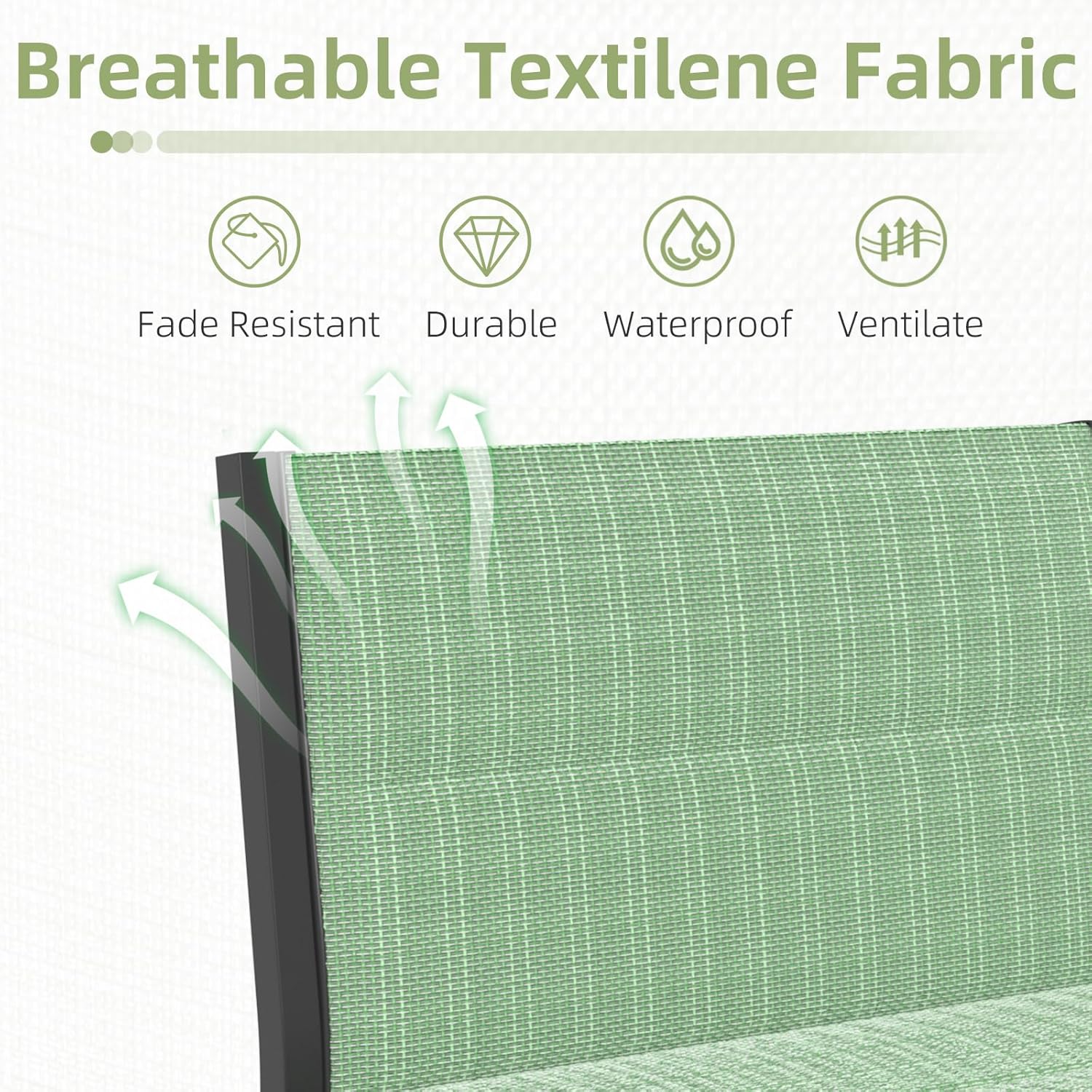 YODOLLA 7-Pc Sectional Patio Set Textilene Fabric, Greenbest