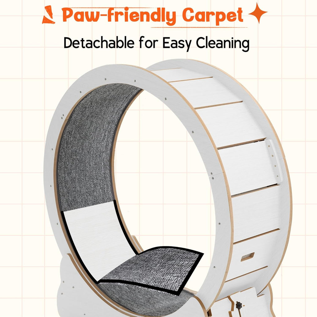 YODOLLA 43.3” Cat Exercise Running Wheel, White