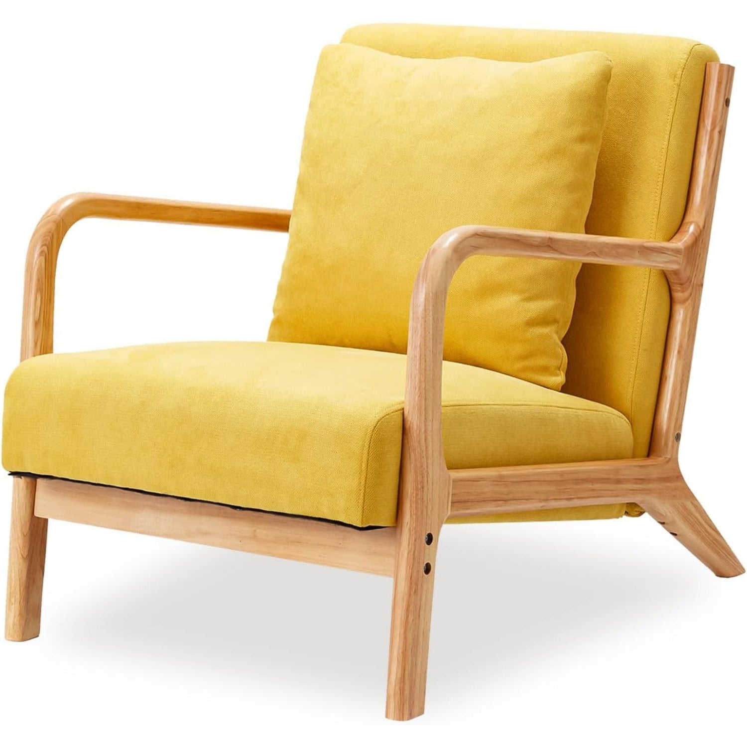 YODOLLA Accent Chair Reading Armchair, Linen Yellow
