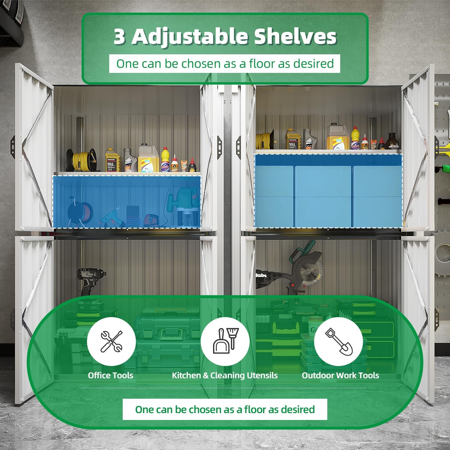 YODOLLA Outdoor Cabinet Outdoor Storage Cabinet, Whitebest