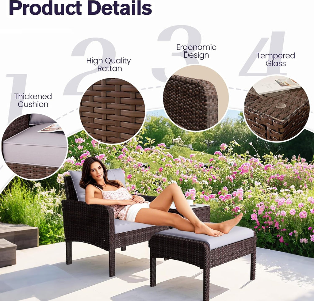 YODOLLA Outdoor 5 Pieces Patio Furniture Set, Greybest