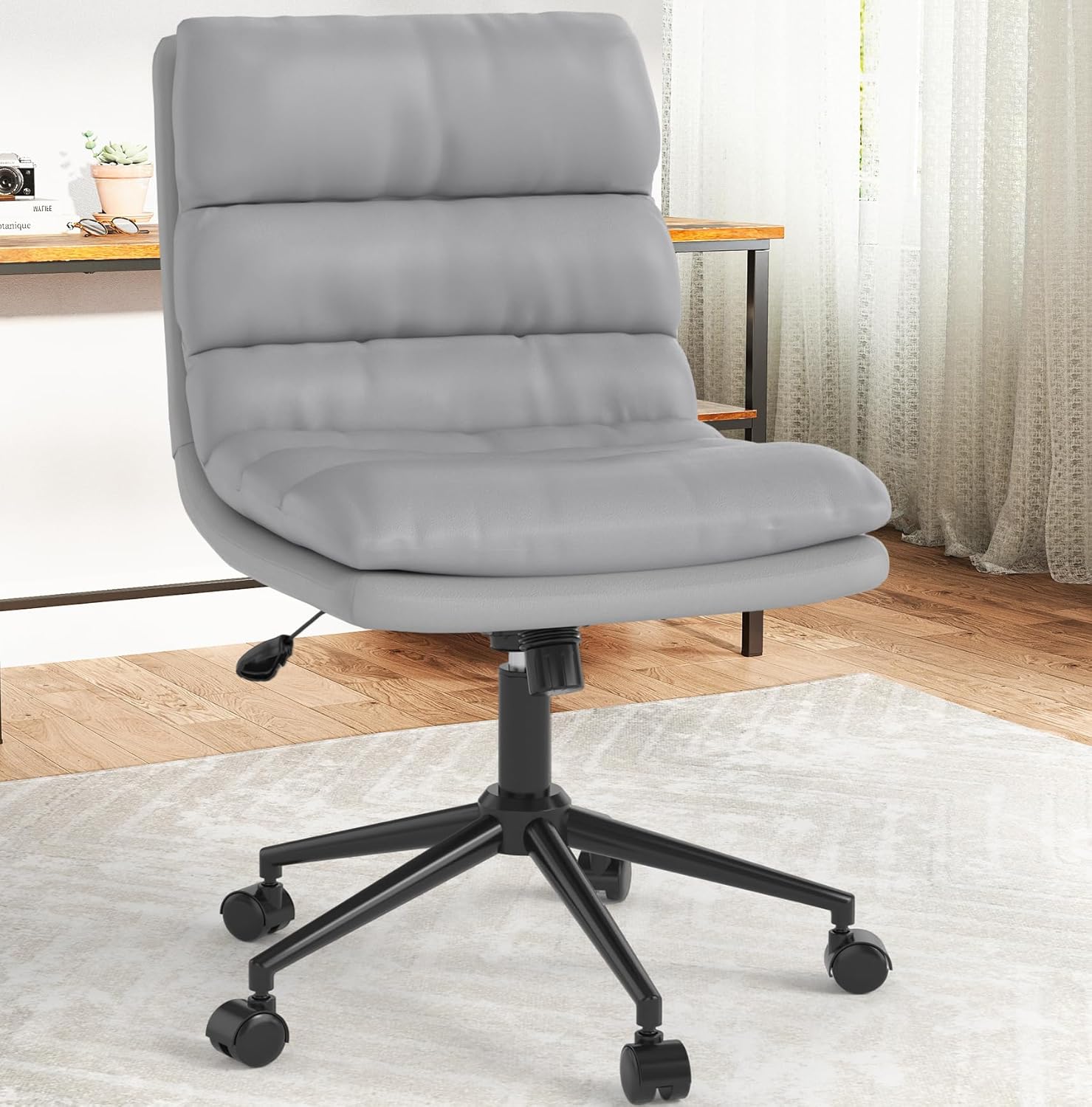 YODOLLA Office Chairs Swivel Desk Chair, Faux Leather Graybest