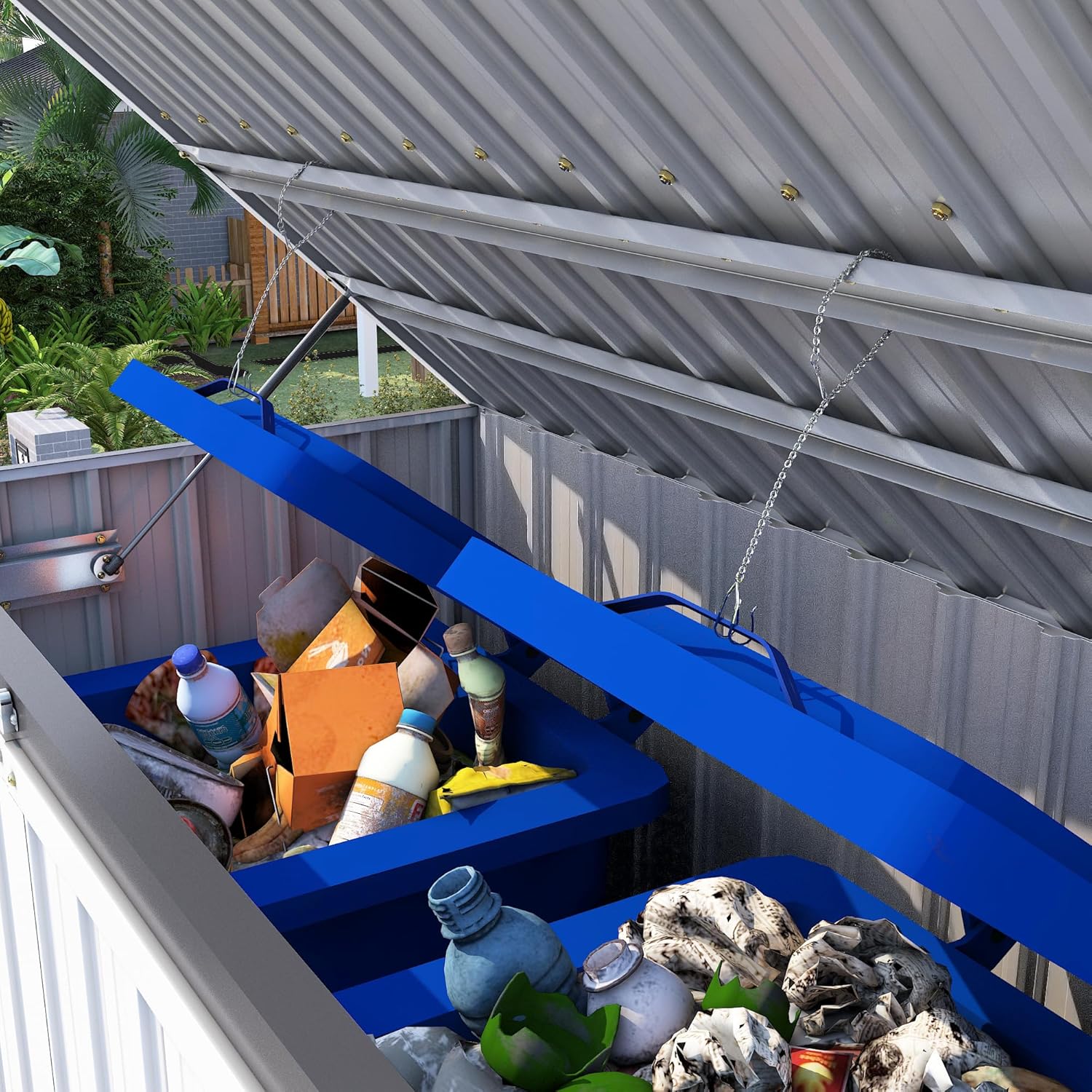 YODOLLA 46 Cu.Ft Outdoor Horizontal Storage Shed, Whitebest