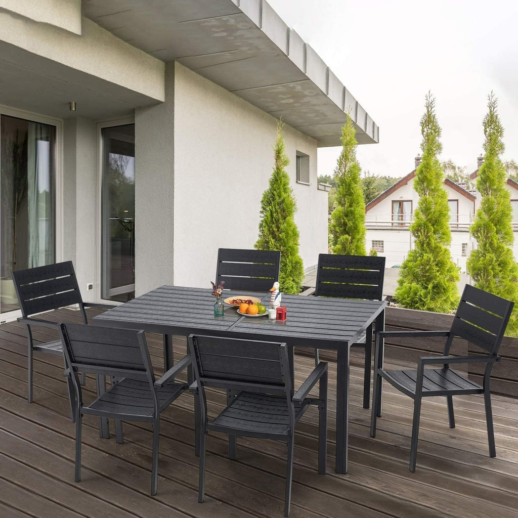YODOLLA Dining Set, Patio 7 Piece Aluminum Patio Table and Chairs Setbest