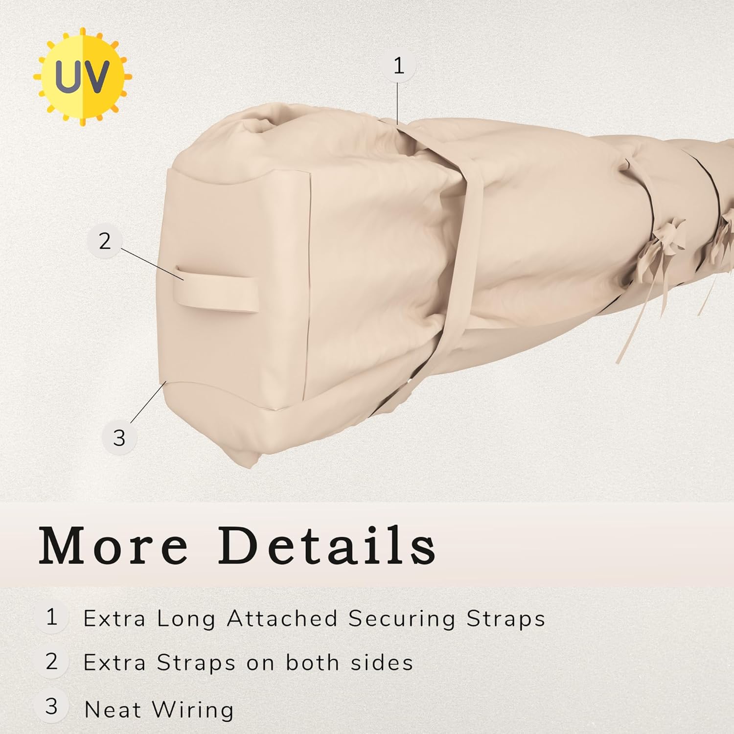 YODOLLA  Storage Bag for 10' Wide Awnings for Patio,Beige