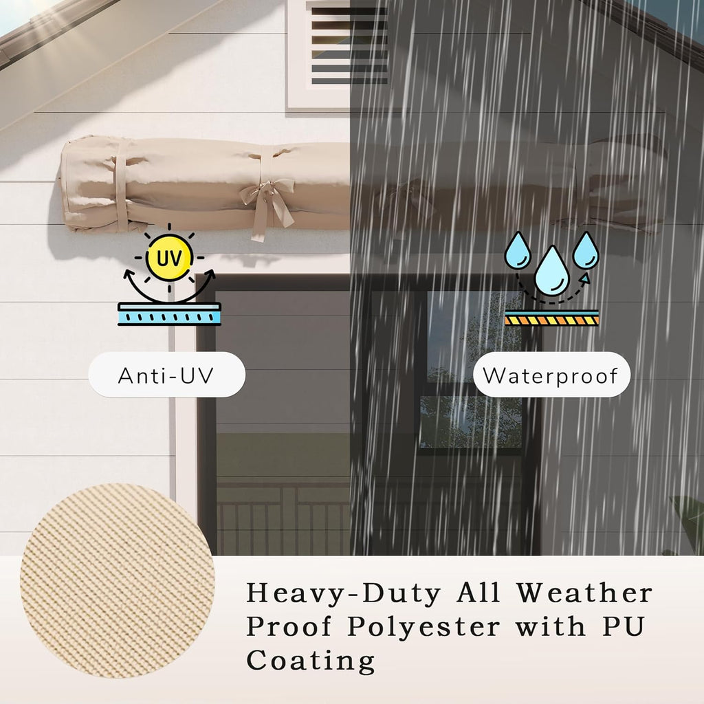 YODOLLA  Storage Bag for 10' Wide Awnings for Patio,Beige