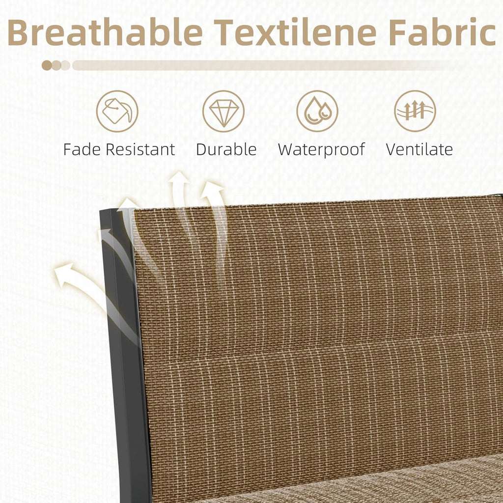 YODOLLA 7-Pc Sectional Patio Set Textilene Fabric, Brownbest