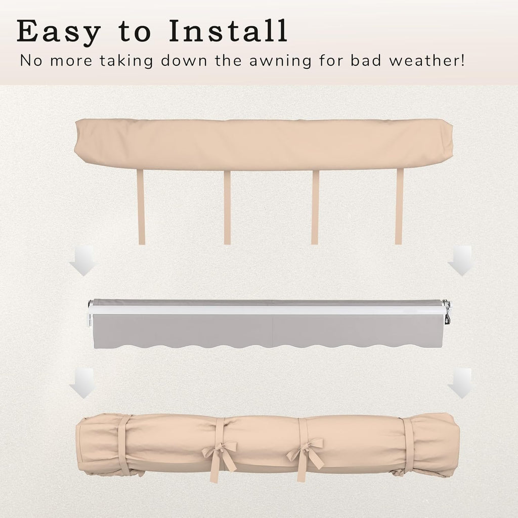 YODOLLA  Storage Bag for 10' Wide Awnings for Patio,Beige