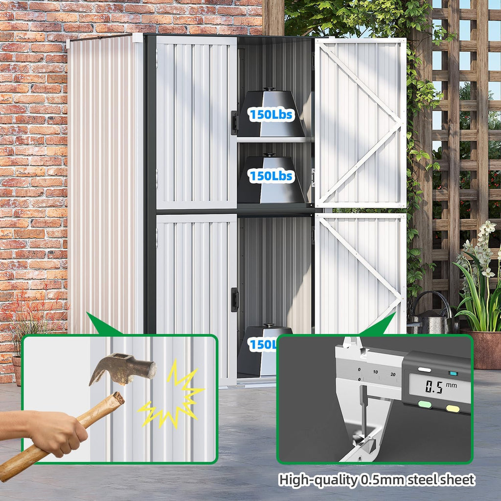 YODOLLA Outdoor Cabinet Outdoor Storage Cabinet, Whitebest
