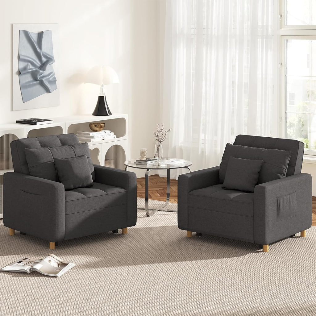 YODOLLA 36" Convertible Chair Bed, Modern Greybest