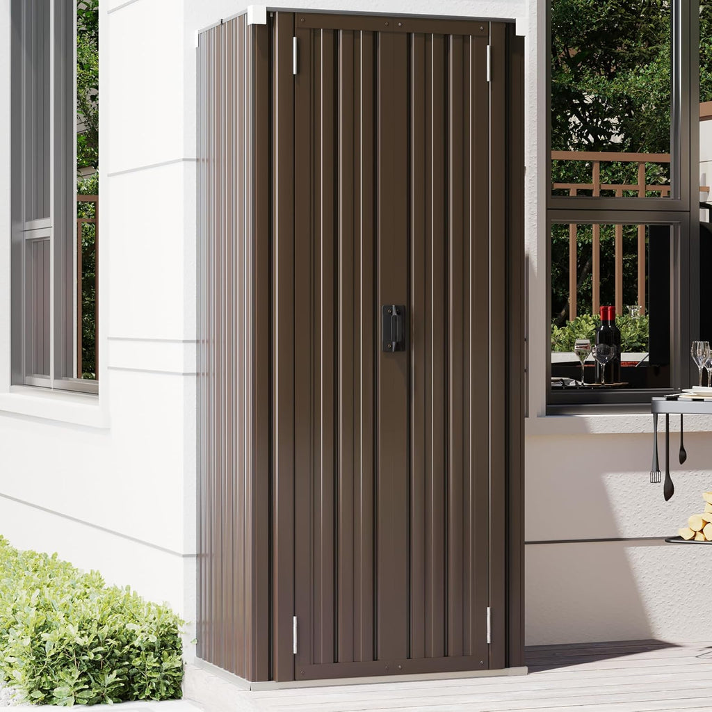 YODOLLA Vertical Garden Storage Shed, Brown