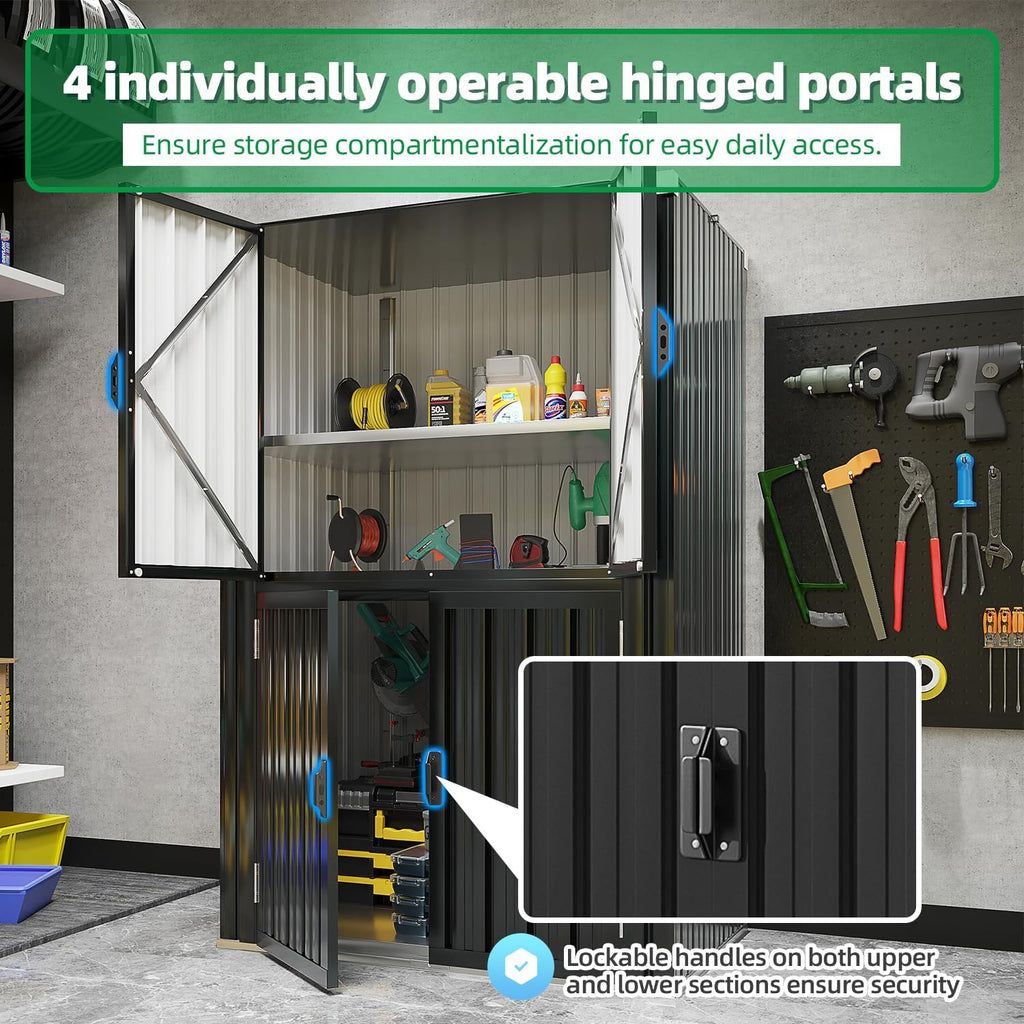 YODOLLA Outdoor Cabinet Outdoor Storage Cabinet, Gray