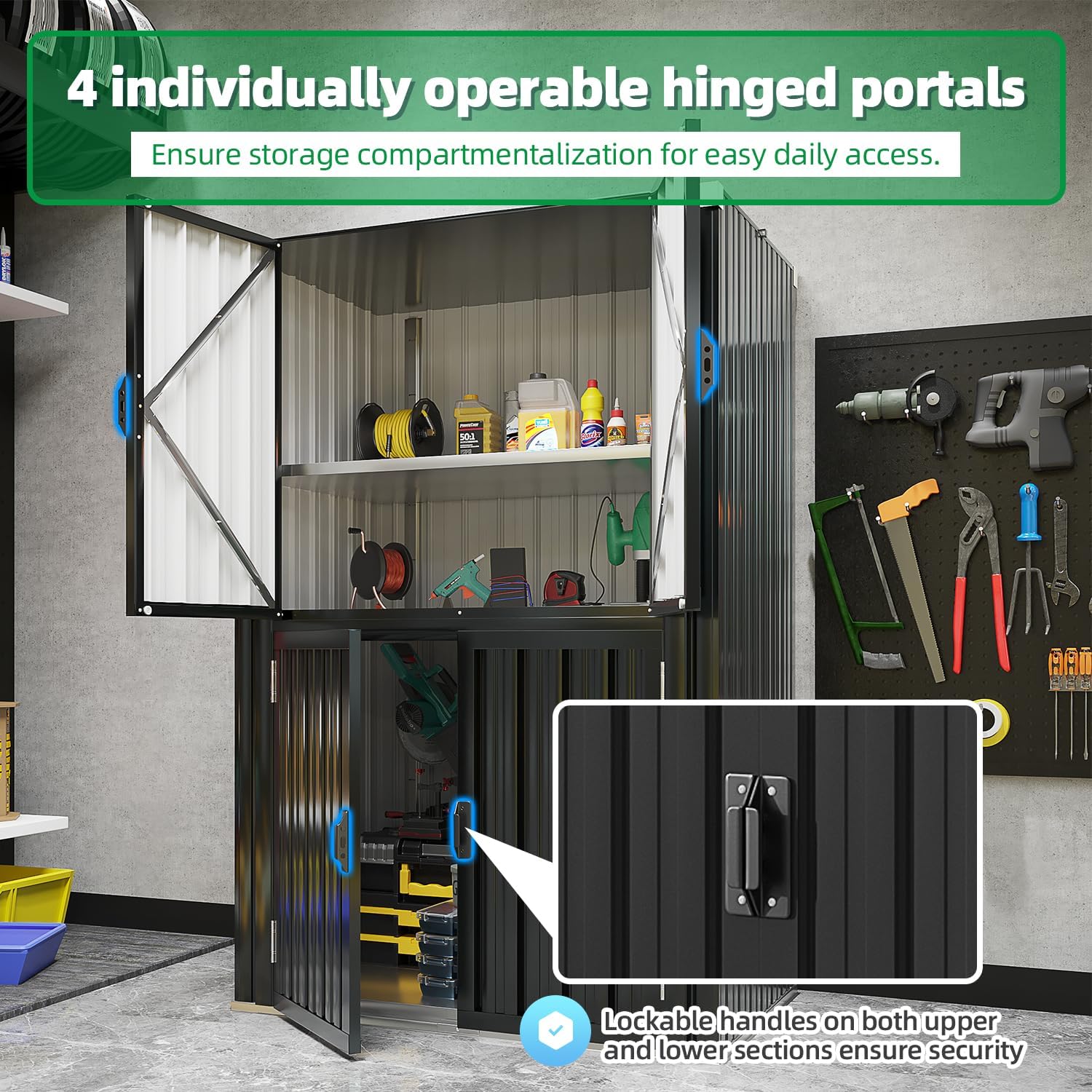 YODOLLA Outdoor Cabinet Outdoor Storage Cabinet, Gray