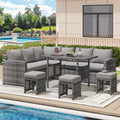 YODOLLA 7 Pieces Outdoor Wicker Rattan Furniture Set, Graybest