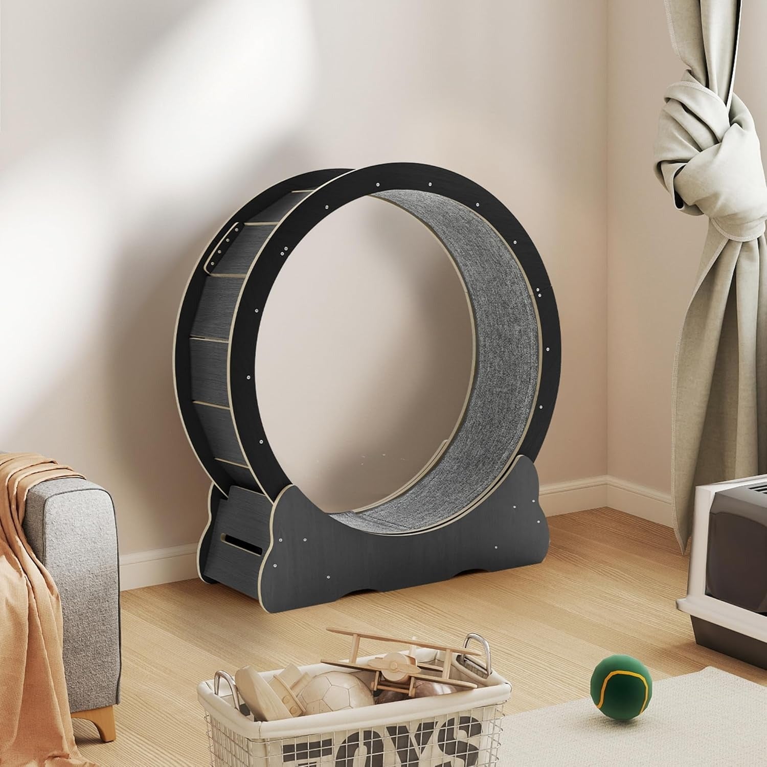 YODOLLA 43.3” Cat Exercise Running Wheel, Black