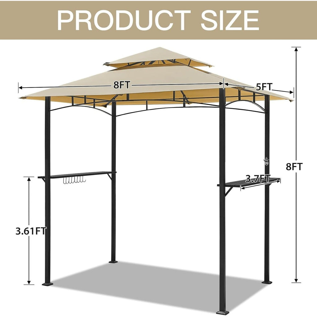 YODOLLA 8' x 5' Grill Gazebo, Beige