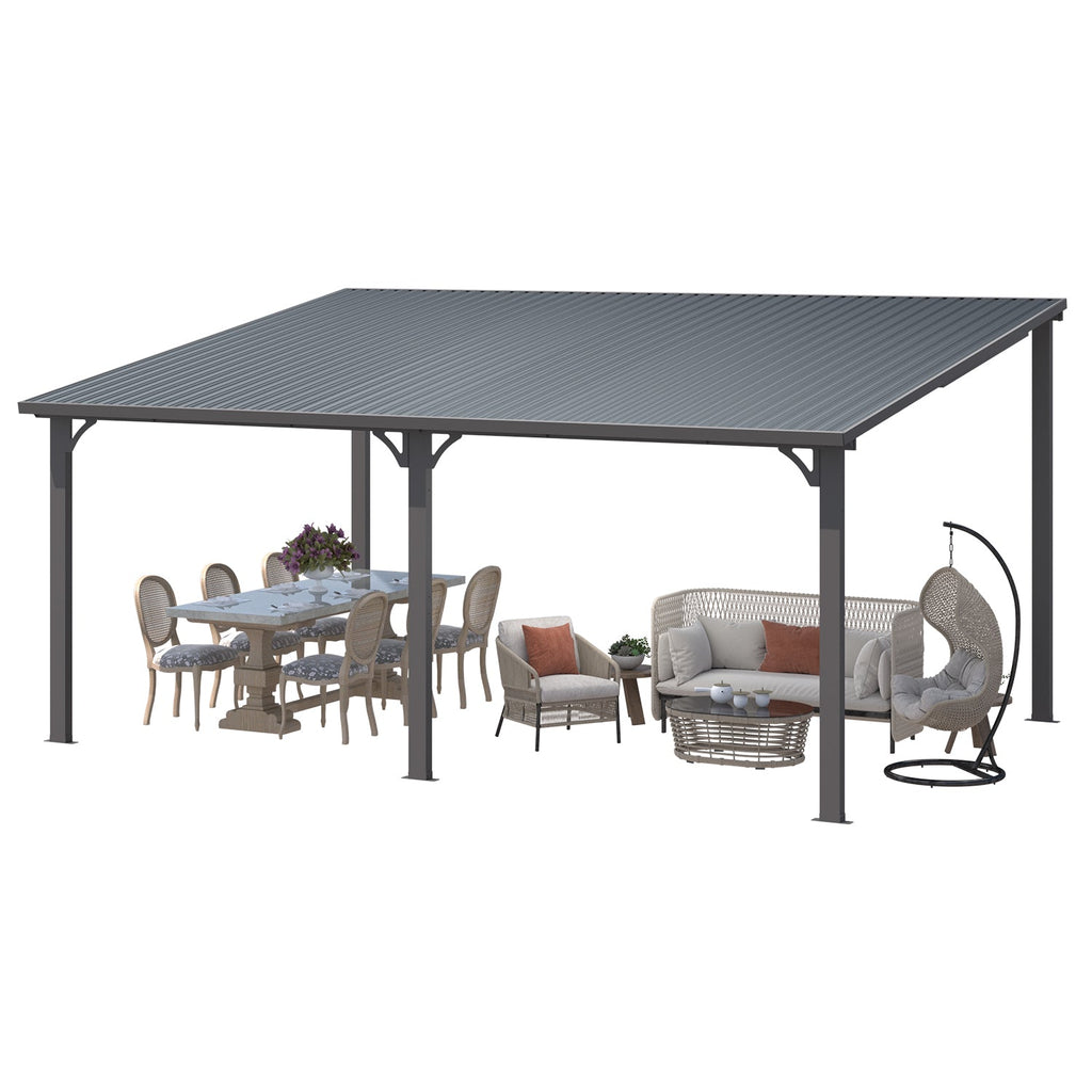 YODOLLA 16' x 12' Outdoor Pergola Hardtop Gazebo