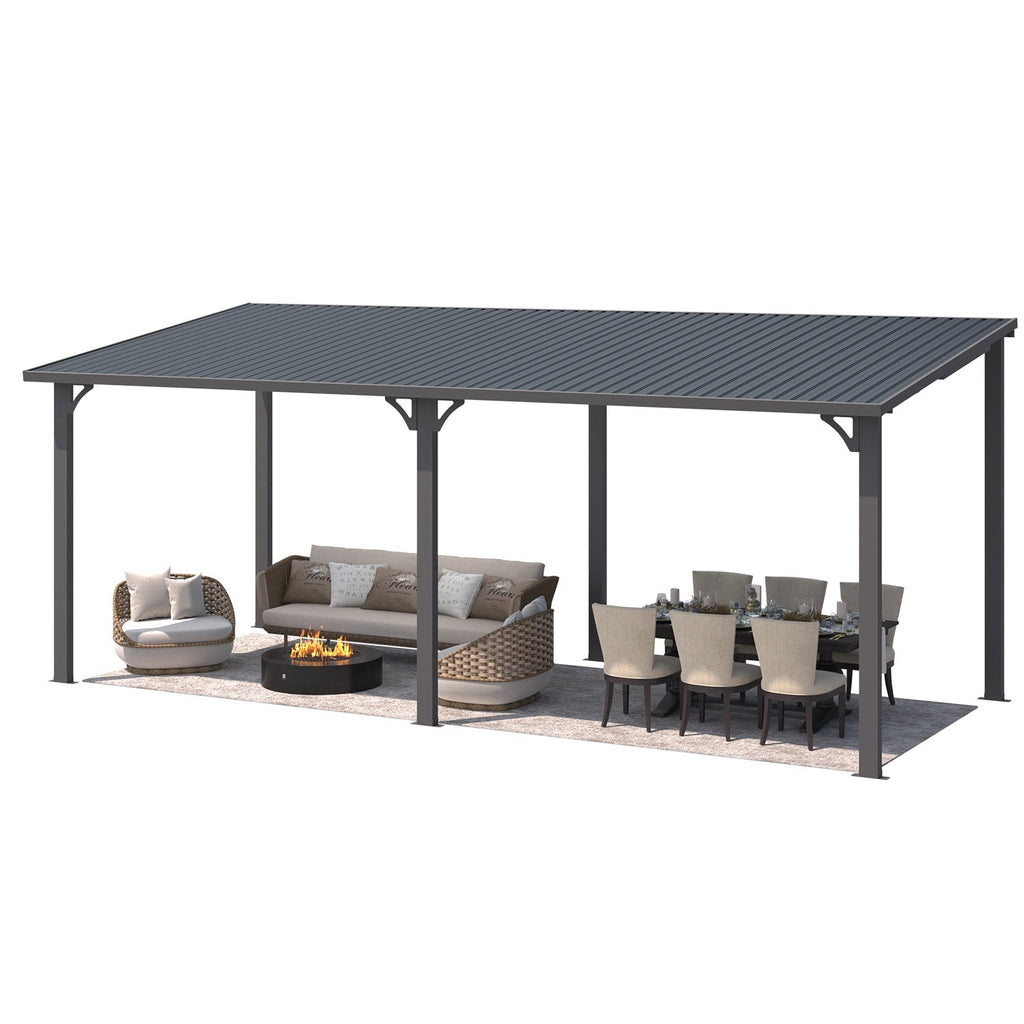 YODOLLA 20' x 8' Outdoor Hardtop Metal Gazebo for Patio