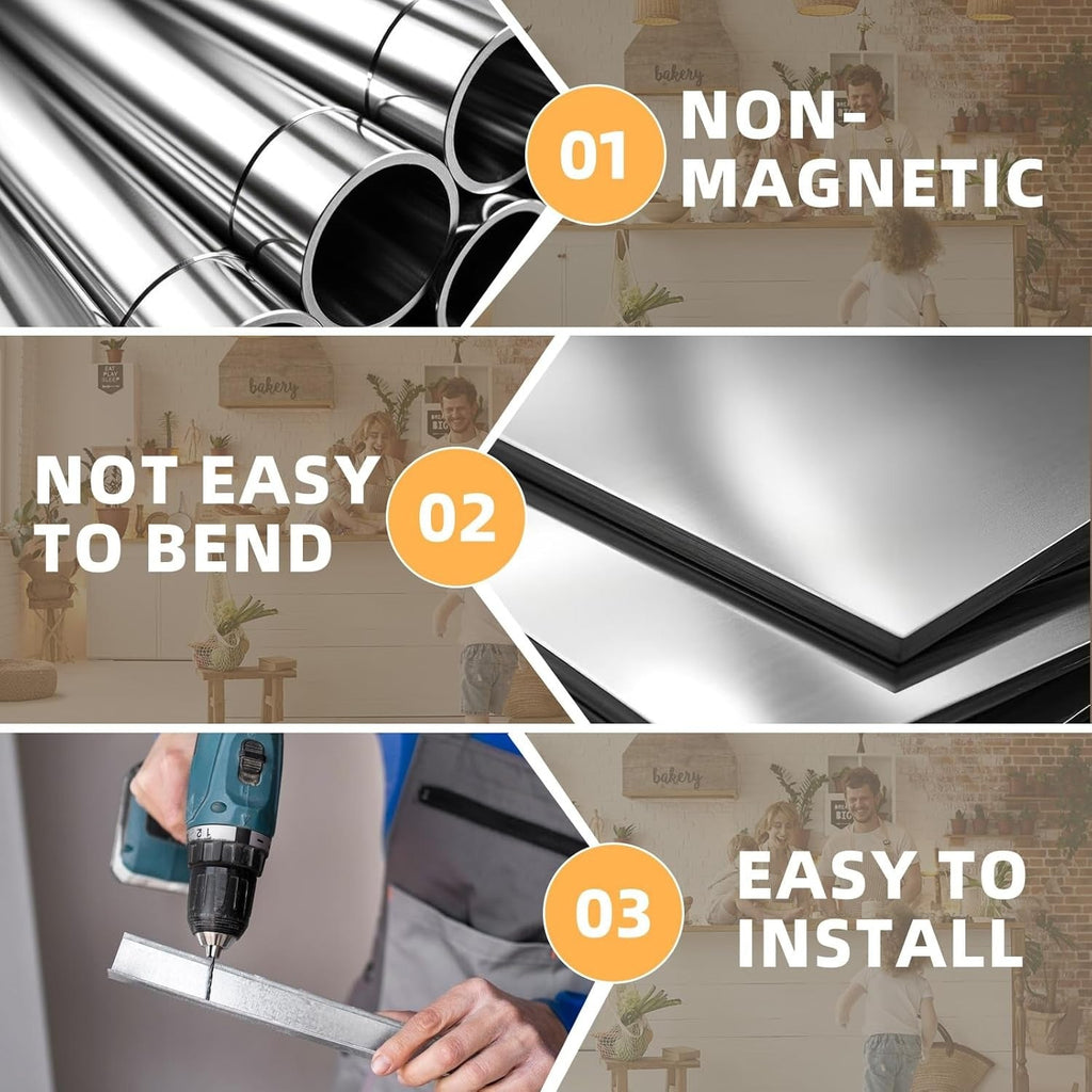 YODOLLA Stainless Steel Table with Backsplash 48"x18" Prep Tables for Commercial Kitchenbest