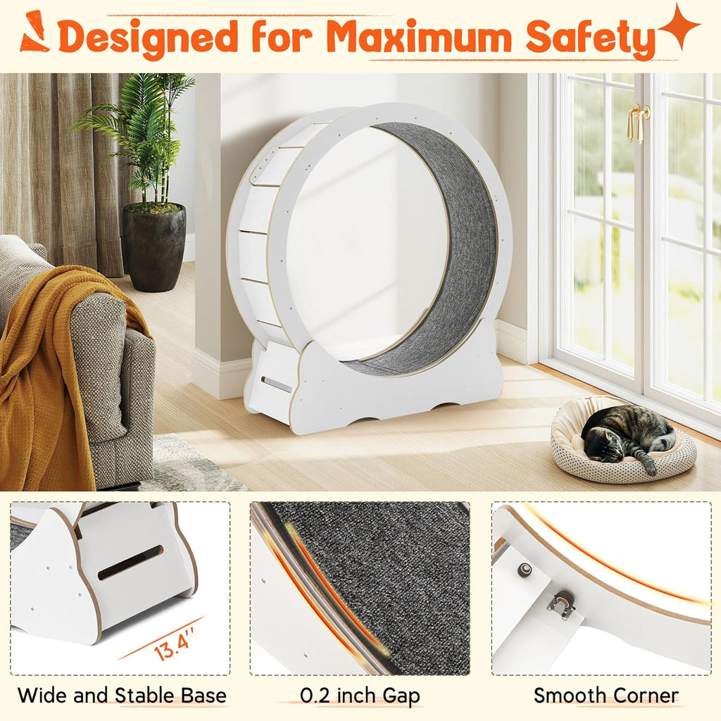 YODOLLA 43.3” Cat Exercise Running Wheel, White