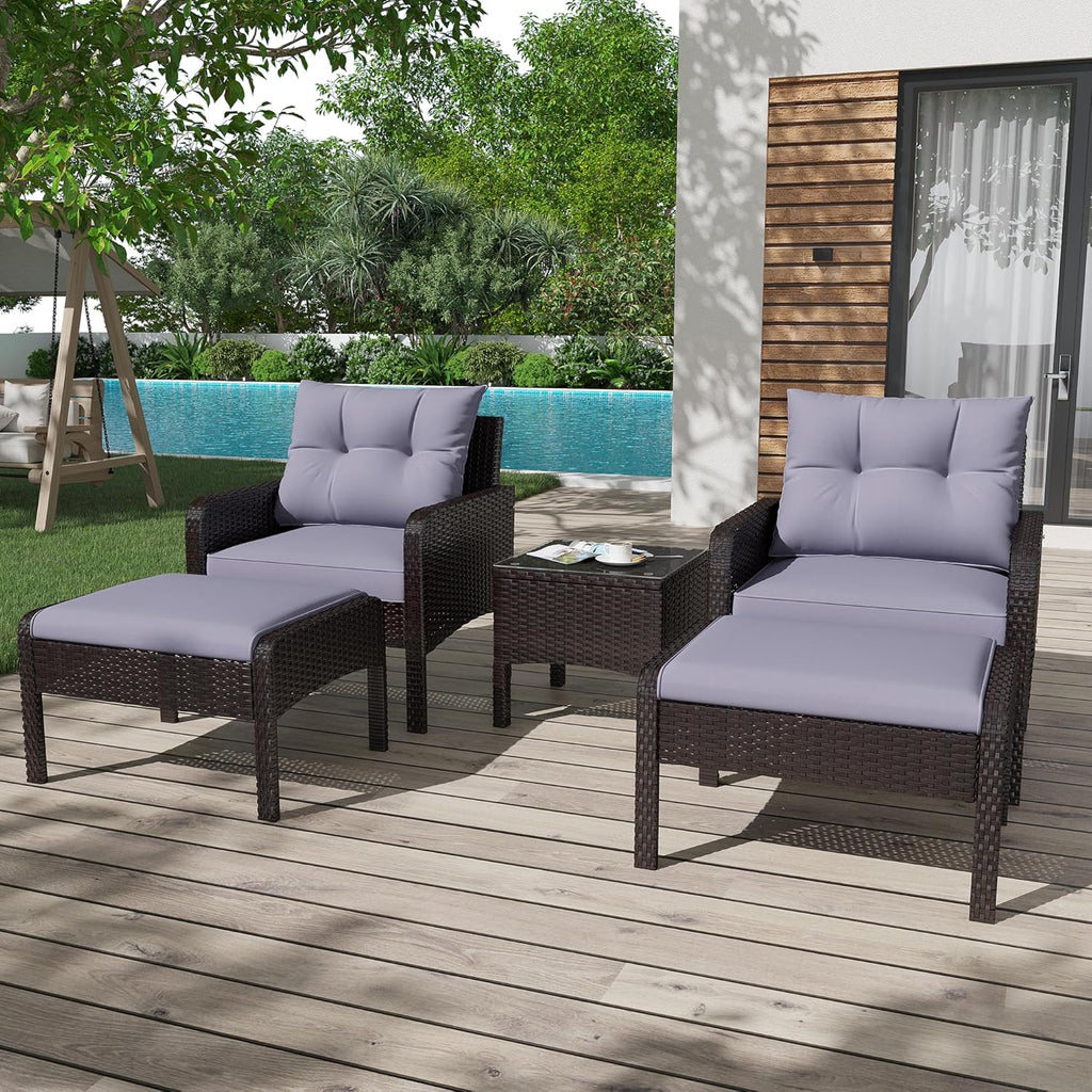 YODOLLA Outdoor 5 Pieces Patio Furniture Set, Greybest