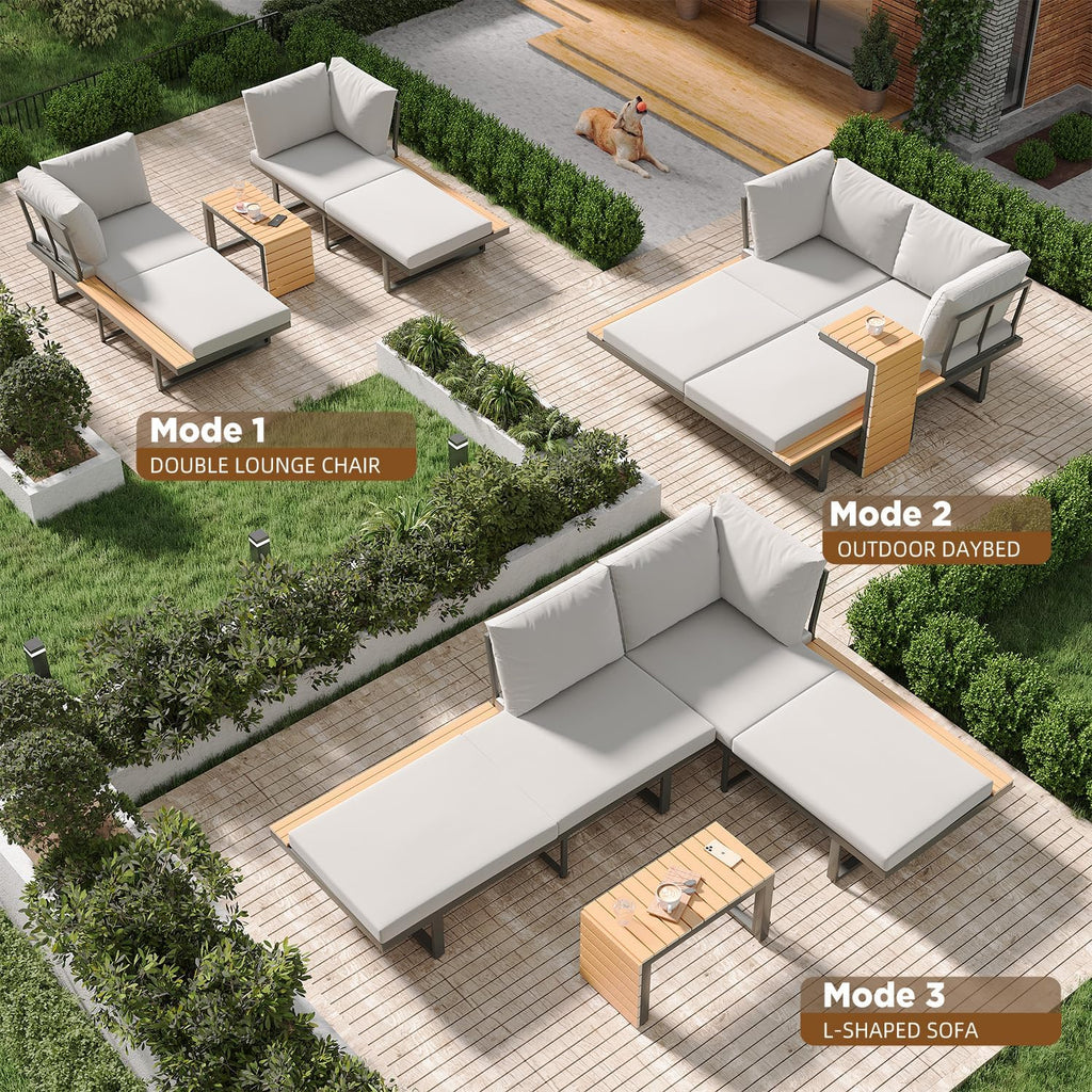 YODOLLA 4 Piece Metal Patio Furniture Set