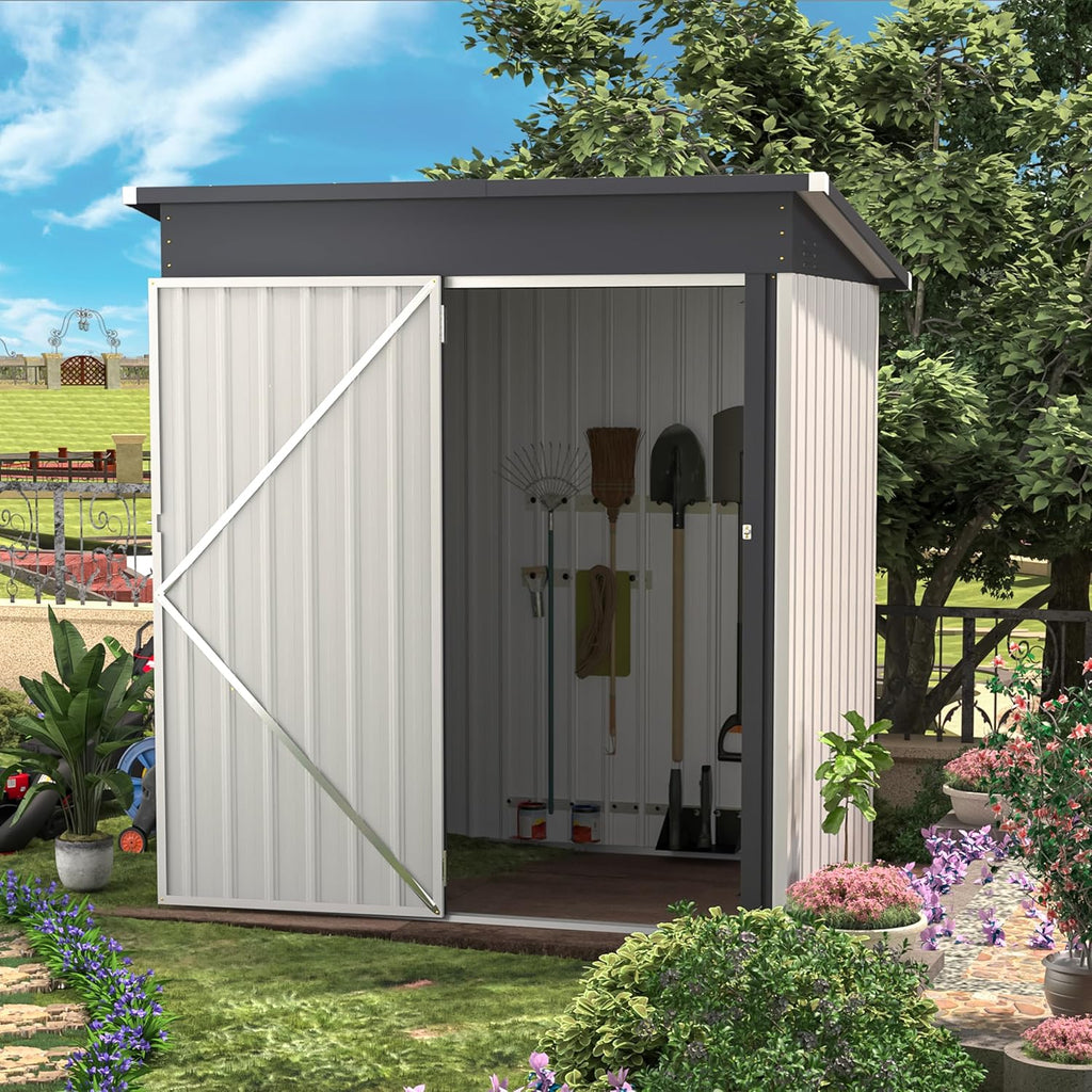 YODOLLA 5x3 Outdoor Storage Shed, White
