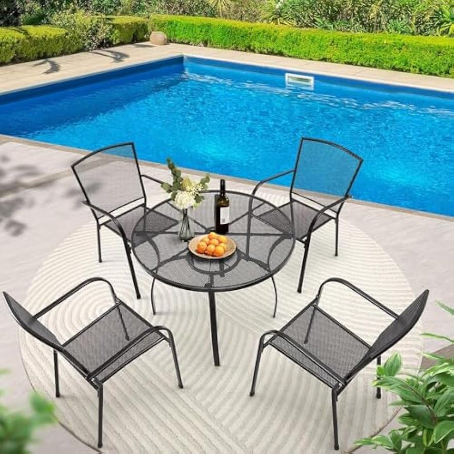 YODOLLA Stackable Patio Dining Chairs Set of 4best