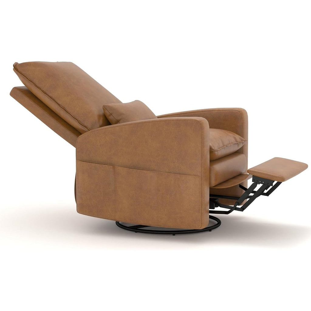 YODOLLA Rocking Chair Reclining Sofa Chair, Faux Leather Brownbest