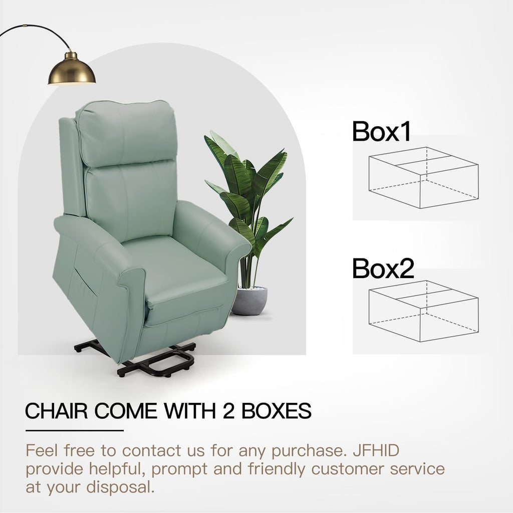 YODOLLA Electric Power Lift Recliner Chair for Elderly, Faux Leather, Mint Greenbest