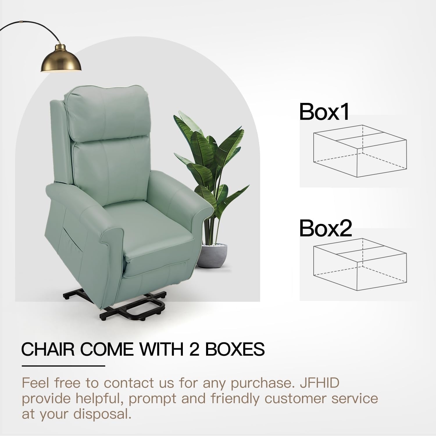 YODOLLA Electric Power Lift Recliner Chair for Elderly, Faux Leather, Mint Greenbest