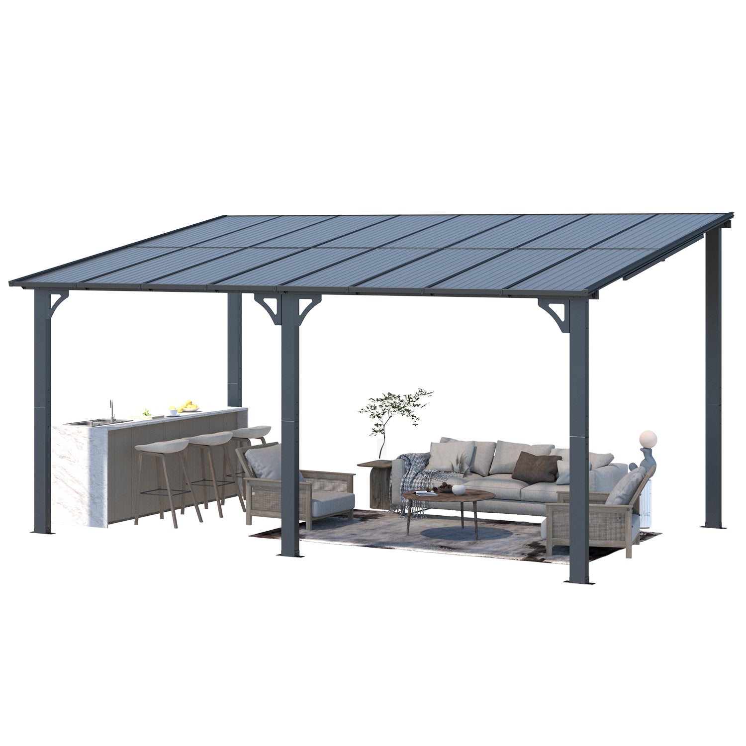 YODOLLA 16' x 10' Gazebo Outdoor Pergola