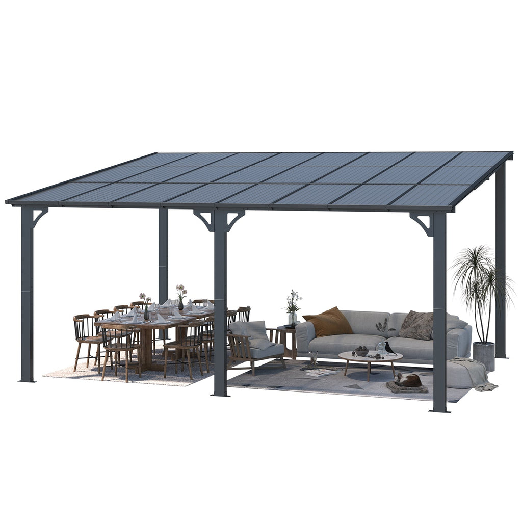 YODOLLA 16' x 12' Gazebo Outdoor Pergola, Dark Grey