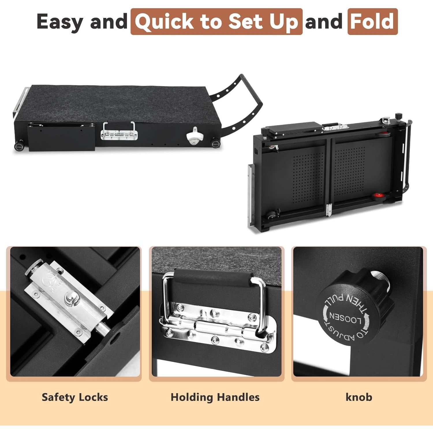 YODOLLA Outdoor Grill Table, Folding Portable Grill Cart