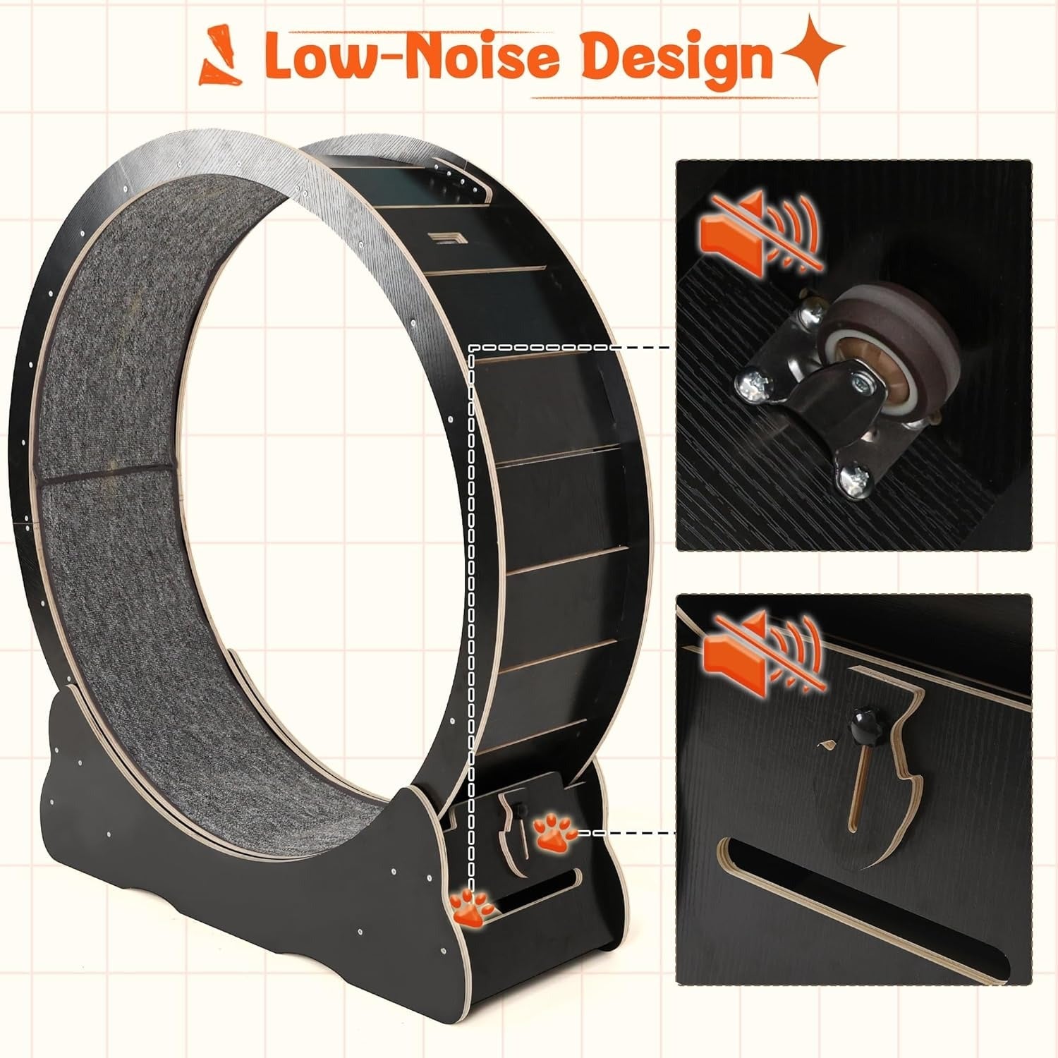 YODOLLA 43.3” Cat Exercise Running Wheel, Black