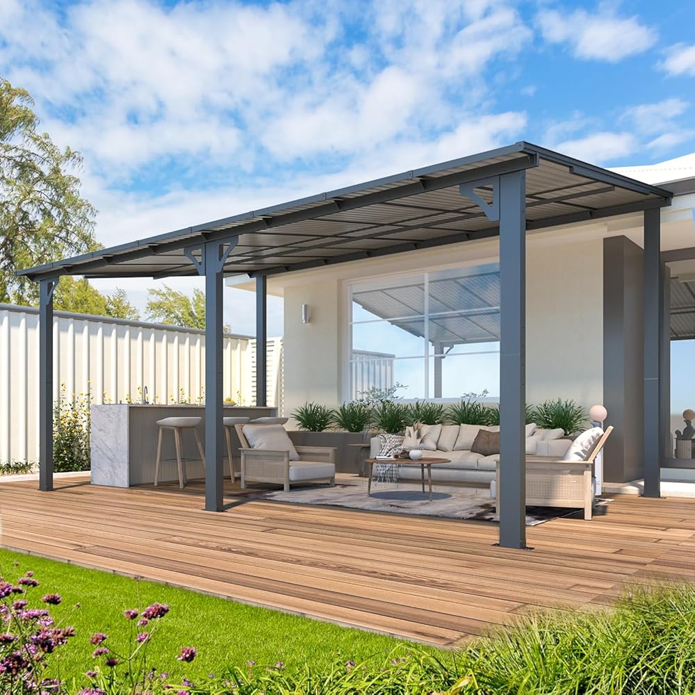 YODOLLA 16' x 10' Gazebo Outdoor Pergola，Dark Graybest